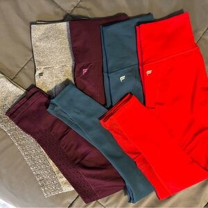Fabletics Women's Leggings Set - Red, Gray, Teal, Maroon